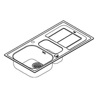 Grohe Edelstahlspüle K300 31564, mit 1,5 Becken / Abtropfflaeche, 520 mm, Farbe silber Bild 4