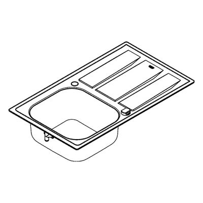 Grohe Edelstahlspüle K400 31566, mit 1 Becken / Abtropfflaeche, 570 mm, Farbe silber Bild 4