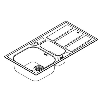 Grohe Edelstahlspüle K400 31567, mit 1,5 Becken / Abtropfflaeche, 520 mm, Farbe silber Bild 4