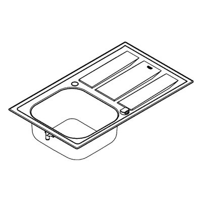 Grohe Edelstahlspüle K400+ 31568, mit 1 Becken / Abtropffl. 873 x 513 mm Flat Edge, 560 mm, Farbe silber Bild 4