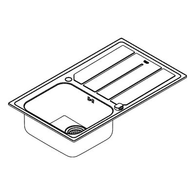 Grohe Edelstahlspüle K500 31571, mit 1 Becken / Abtropfflaeche, 560 mm, Farbe silber Bild 4