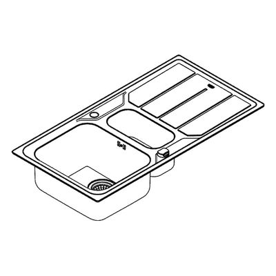 Grohe Edelstahlspüle K500 31572, mit 1,5 Becken / Abtropfflaeche, 560 mm, Farbe silber Bild 4