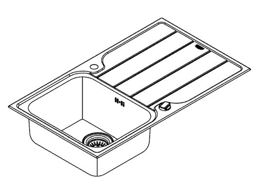 Grohe Spülen-Bundle K500 31573_1 enthaelt Edelstahlspüle / Minta SPT-Batterie, 195 x 500 mm, Farbe silberfarben Bild 4