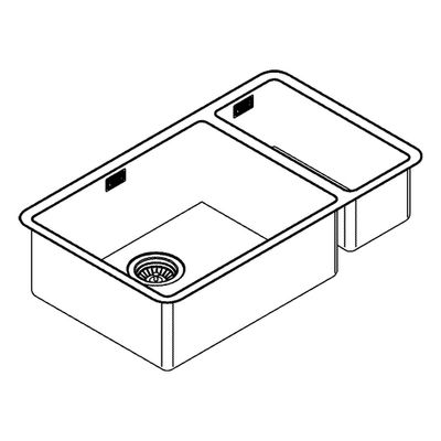 Grohe Unterbau-Edelstahlspüle K700 31575 1,5 Becken 760 x 450 mm mm Einbau links, 560 mm, Farbe silber Bild 4