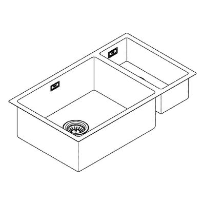 Grohe Unterbau-Edelstahlspüle K700 31575_1 1,5 Becken 760 x 450 mm EB links, 200 x 450 mm Bild 4