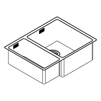 Grohe Unterbau-Edelstahlspüle K700 31576 1,5 Becken 585 x 440 mm Einbau rechts, 580 mm, Farbe silber Bild 4
