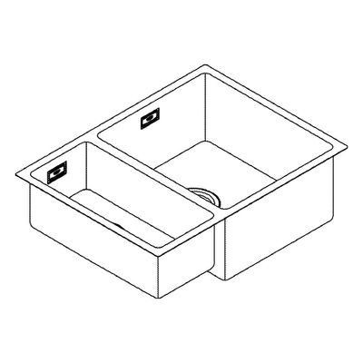 Grohe Unterbau-Edelstahlspüle K700 31576_1 1,5 Becken 595 x 450 mm EB rechts, 200 x 450 mm Bild 4