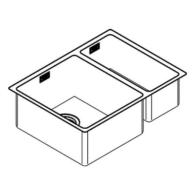 Grohe Unterbau-Edelstahlspüle K700 31577 1,5 Becken 585 x 440 mm Einbau links, 580 mm, Farbe silber Bild 4