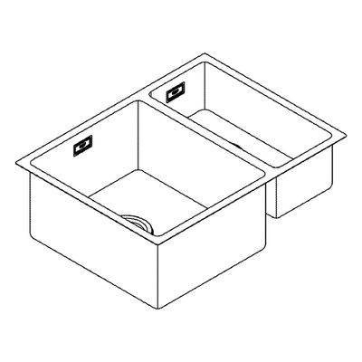 Grohe Unterbau-Edelstahlspüle K700 31577_1 1,5 Becken 595 x 450 mm EB links, 200 x 450 mm Bild 4