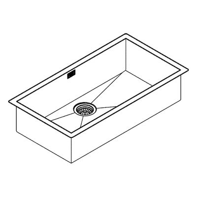Grohe Edelstahlspüle K700 31580 1 Becken 864 x 464 mm Einbau flächenbündig, 600 mm, Farbe silber Bild 4