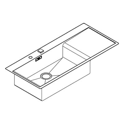 Grohe Edelstahl-spüle K1000 31581 1 Becken ATF 1160 x 520 mm Einbau fl.-bündig / links, 600 mm, Farbe silber Bild 4