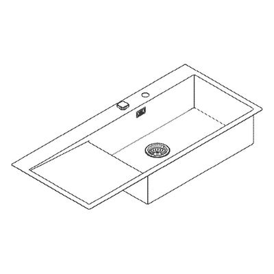 Grohe Edelstahlspüle K1000 31582_1 1 Becken ATF 1160 x 520 mm Einbau rechts, 200 x 520 mm Bild 4