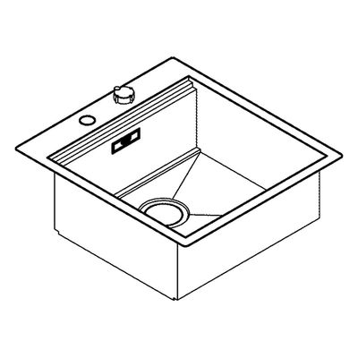 Grohe Edelstahlspüle K800 31583 1 Becken 518 x 560 mm Einbau flächenbündig, 640 mm, Farbe silber Bild 4