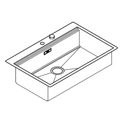Grohe Edelstahlspüle K800 31584 1 Becken 846 x 560 mm Einbau flächenbündig, 640 mm, Farbe silber Bild 4