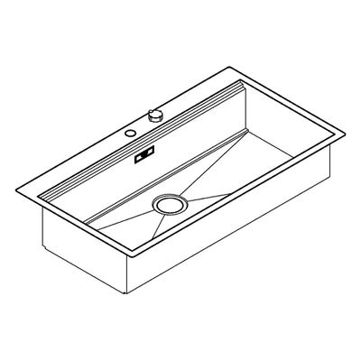 Grohe Edelstahlspüle K800 31586 1 Becken 1024 x 560 mm Einbau flächenbündig, 640 mm, Farbe silber Bild 4