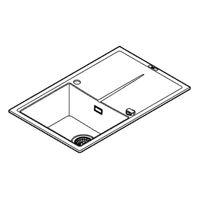 Grohe Kompositspüle K400 31639 1 Becken 780 x 500 mm, mit ATF re / li, 205 x 615 x 500 mm, Farbe granit schwarz Bild 4