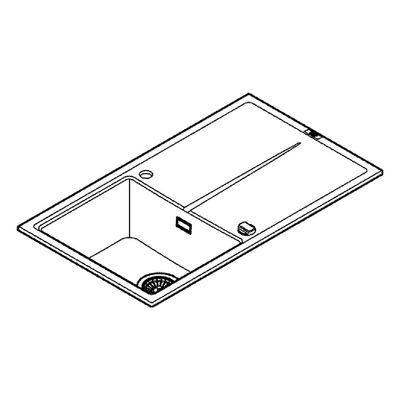 Grohe Kompositspüle K400 31640 1 Becken 860 x 500 mm, mit ATF re / li, 585 mm, Farbe granit grau Bild 4