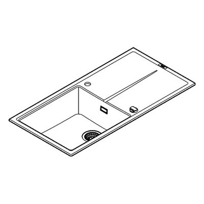 Grohe Kompositspüle K400 31641 1 Becken 1000 x 500 mm, mit ATF re / li, 205 x 620 x 500 mm, Farbe granit grau Bild 4