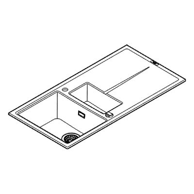 Grohe Kompositspüle K400 31642 1,5Becken 1000 x 500 mm, mit ATF re / li, 205 x 620 x 500 mm, Farbe granit schwarz Bild 4