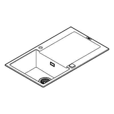 Grohe Kompositspüle K500 31644 1 Becken 860 x 500 mm, mit ATF re / li, 585 mm, Farbe granit grau Bild 4