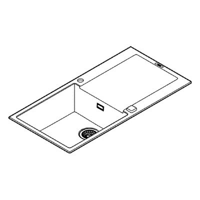 Grohe Kompositspüle K500 31645 1 Becken 1000 x 500 mm, mit ATF re / li, 200 x 620 x 500 mm, Farbe granit schwarz Bild 4