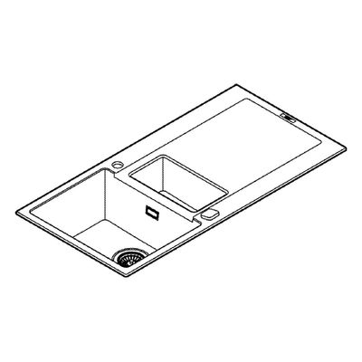 Grohe Kompositspüle K500 31646 1,5Becken 1000 x 500 mm, mit ATF re / li, 620 mm, Farbe granit grau Bild 4