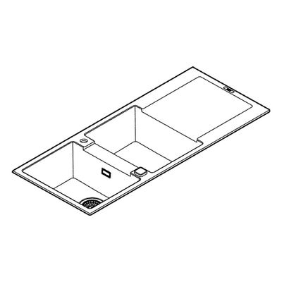 Grohe Kompositspüle K500 31647 2 Becken 1160 x 500 mm, mit ATF re / li, 620 mm, Farbe granit grau Bild 4