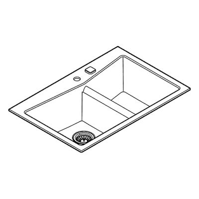 Grohe Kompositspüle K700 31657 2 Becken 838 x 559 mm Einbau links granit schwarz, 241 x 584 x 560 mm, Farbe granitschwarz Bild 4