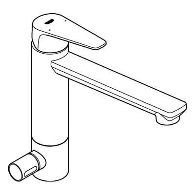 Grohe EH-Spültischbatterie Baüdge mittelhoher Auslauf Absperrventil, Farbe chrom Bild 4