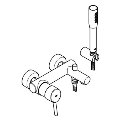 Grohe EH-Wannenbatterie Concetto 32212_1 Wandmontage, mit Euphoria Brauseset, 195 x 200 mm, Farbe chrom Bild 4