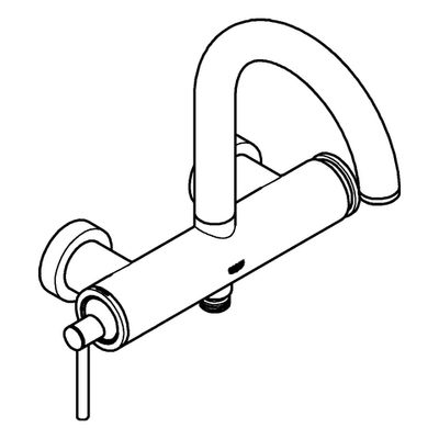 Grohe Einhand-Wannenbatterie Atrio 32652_3 Wandmontage, 165 x 195 mm, Farbe supersteel Bild 4