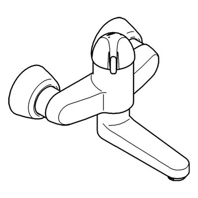 Grohe Sicherheitsmisch-WT-Batt. Euröco Special Wandmontage Ausladung 197 mm, Farbe chrom Bild 4