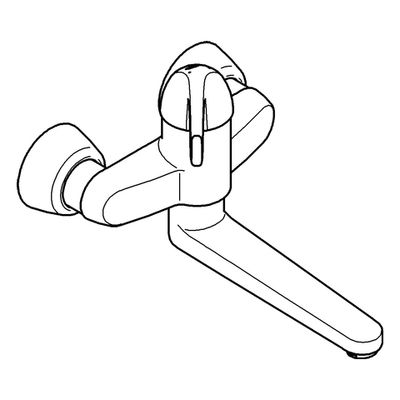 Grohe Sicherheitsmisch-WT-Batt. Euröco Special Wandmontage Ausladung 256 mm, Farbe chrom Bild 4