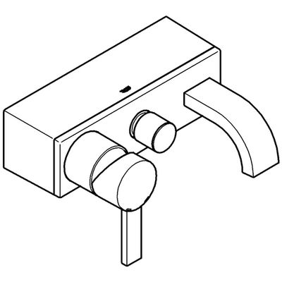 Grohe EH-Wannenbatterie Allure Wandmontage eigensicher, 210 x 215 mm, Farbe chrom Bild 4