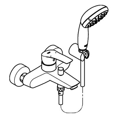 Grohe EH-Wannenbatt. Eurosmart 33302_3 Wandmontage, mit Brausegarnitur, Farbe chrom Bild 4