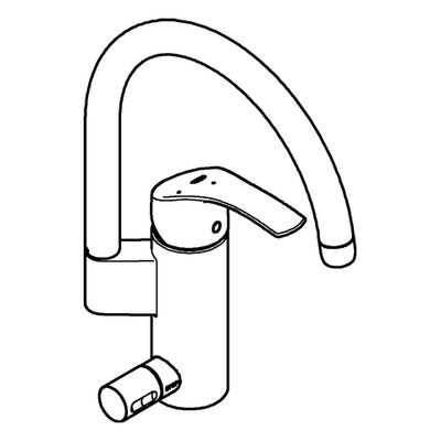 Grohe EH-SPT-Batt. Eurosmart 33490_2 hoher Auslauf Geräteabsperrventil, 100 mm, Farbe silberfarben Bild 4