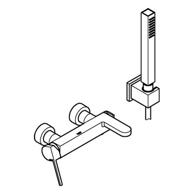 Grohe EH-Wannenbatterie Plus 33547_3 Wandmontage, mit Brausegarnitur, 165 x 205 mm, Farbe chrom Bild 4