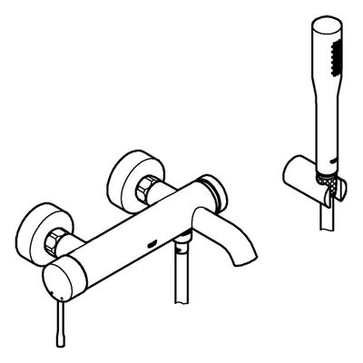 Grohe EH-Wannenbatterie Essence 33628_1, mit Brausegarnitur, Farbe silberfarben Bild 4