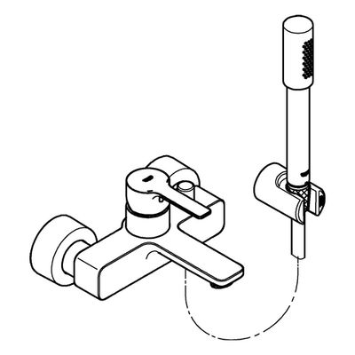 Grohe EH-Wannenbatterie Lineare 33850_1 Wandmontage, mit Brausegarnitur, 190 x 200 mm, Farbe chrom Bild 4