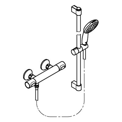 Grohe THM-Brausebatterie Grohtherm 500 34796_1, mit Brausegarnitur 600 mm, Farbe chrom Bild 4