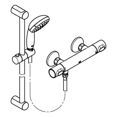Grohe THM-Brausebatterie Grohtherm 500, mit Brausegarnitur 900 mm, Farbe chrom Bild 4