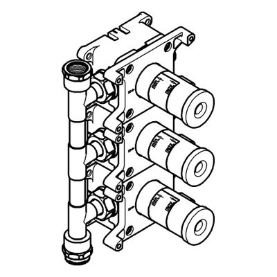 Grohe Einbaubox Rapido C, für Unterputzventil 26880000 3 Zu-/Abgaenge Bild 4