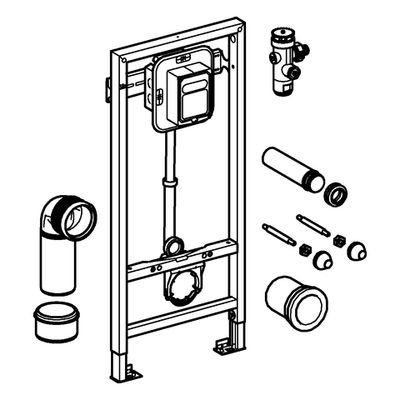 Grohe WC-Element Rapid SL 38519_1 Druckspüler Hand-/elektr. Bet. BH 1,13m, 1130 x 500 mm Bild 4