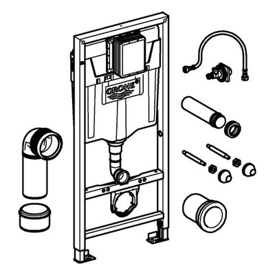 Grohe WC-Element Rapid SL, Bauhöhe 1130 mm, Spülkasten GD2 kl. Rev.-Öffnung, 1130 x 500 mm, Farbe blau Bild 4