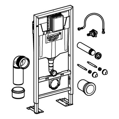Grohe WC-Element Rapid SL 38584_1 BH 1,13m SPK GD2 freistehende Montage, 1130 x 500 mm Bild 4