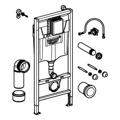 Grohe WC-Element Rapid SL BH 1,13m, für Vorwand-/Staenderwandmontage, 1130 x 500 mm Bild 4