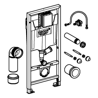 Grohe WC-Element Rapid SL Spülrohr, für externe Geruchsabsaugung, 1130 x 500 mm Bild 4