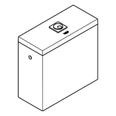 Grohe Aufputz-Spülkasten Cube Keramik Anschluss seitlich alpin, 494 x 180 mm, Farbe weiß Bild 4