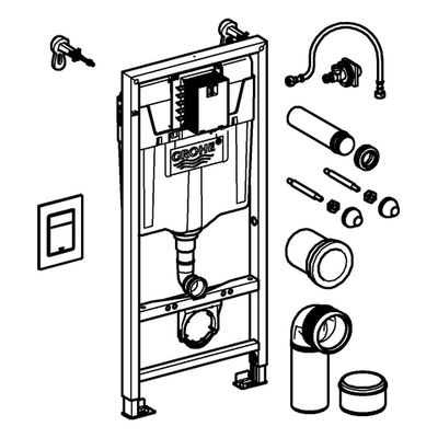 Grohe 3-in-1 Set, für WC Rapid SL BH1,13m Skate CS Betaet. chrom / Wandwinkel, 155 x 525 mm, Farbe chrom Bild 4