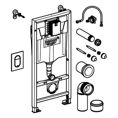 Grohe 3-in-1 Set, für WC Rapid SL BH1,13m Arena CS Betaet. chrom / Wandwinkel, Farbe weiß Bild 4